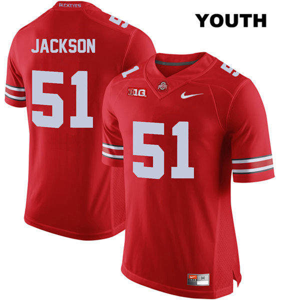 Ohio State Buckeyes Youth Antwuan Jackson #51 Red Authentic Nike College NCAA Stitched Football Jersey MF19R22KS